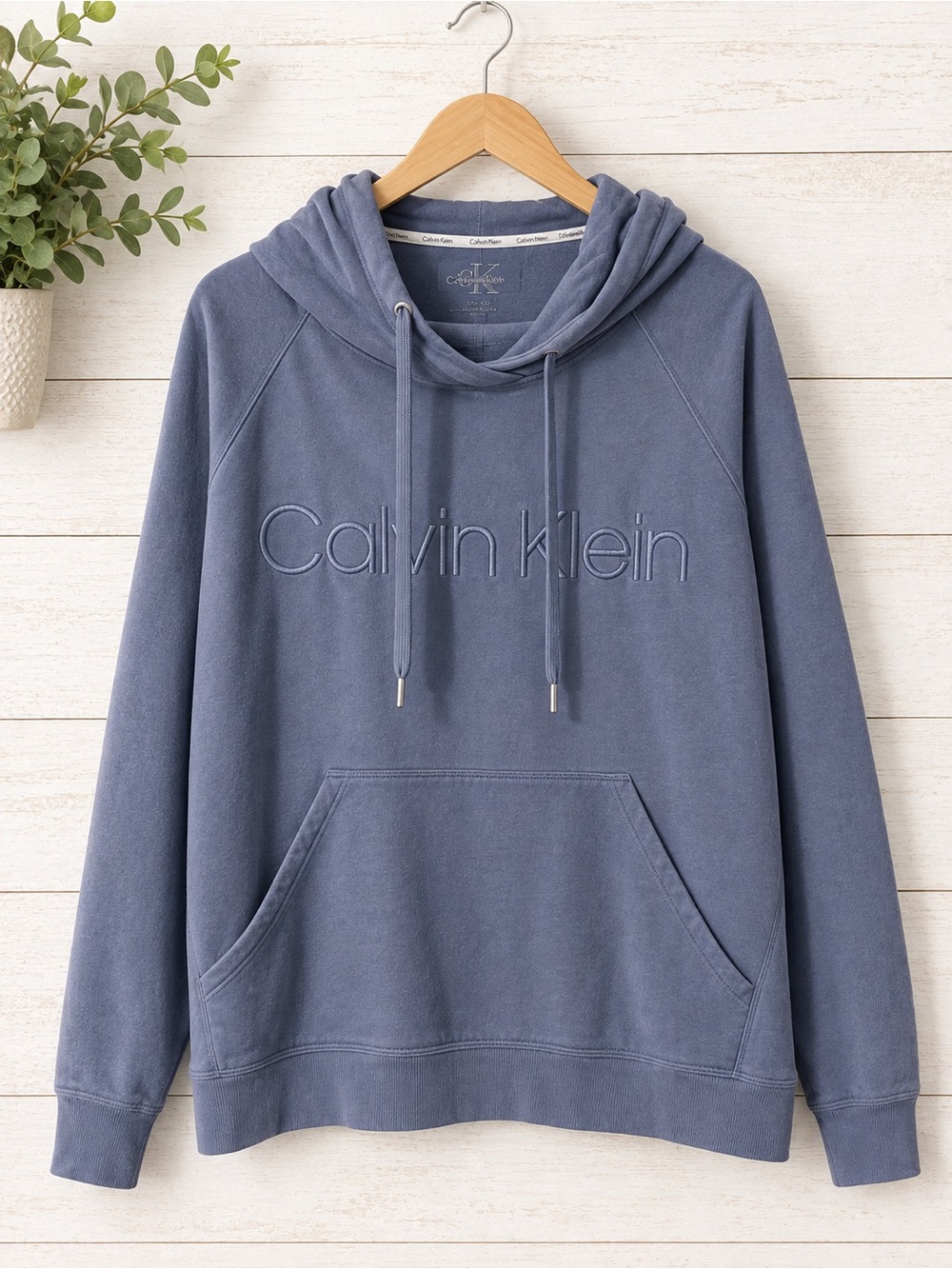 Calvin Klein Women’s Blue Hooded Pullover Sweatshirt